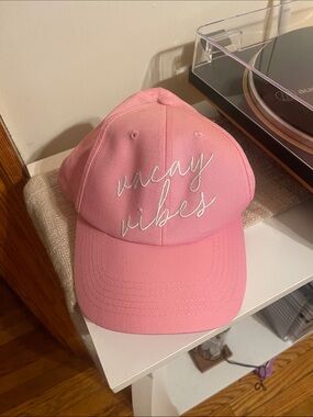 Brand New Pink "Vacay Vibes" Embroidered Baseball Cap